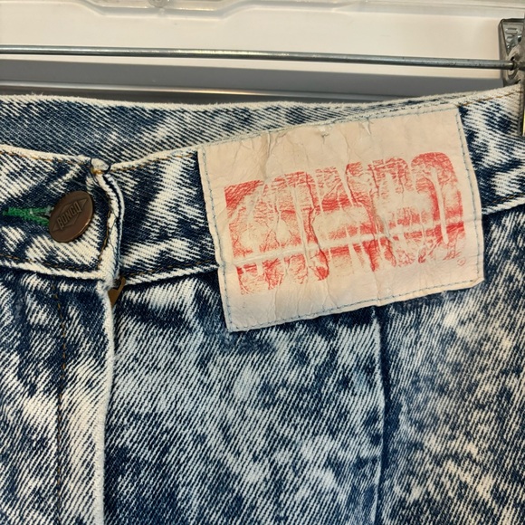 VINTAGE ♦️ BONGO Acid Wash Denim Midi Skirt - Picture 3 of 5